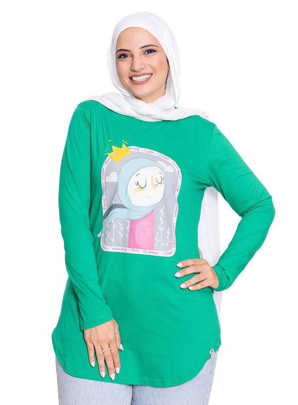 Green Printed Long - Sleeve Design 56 - Khotwh